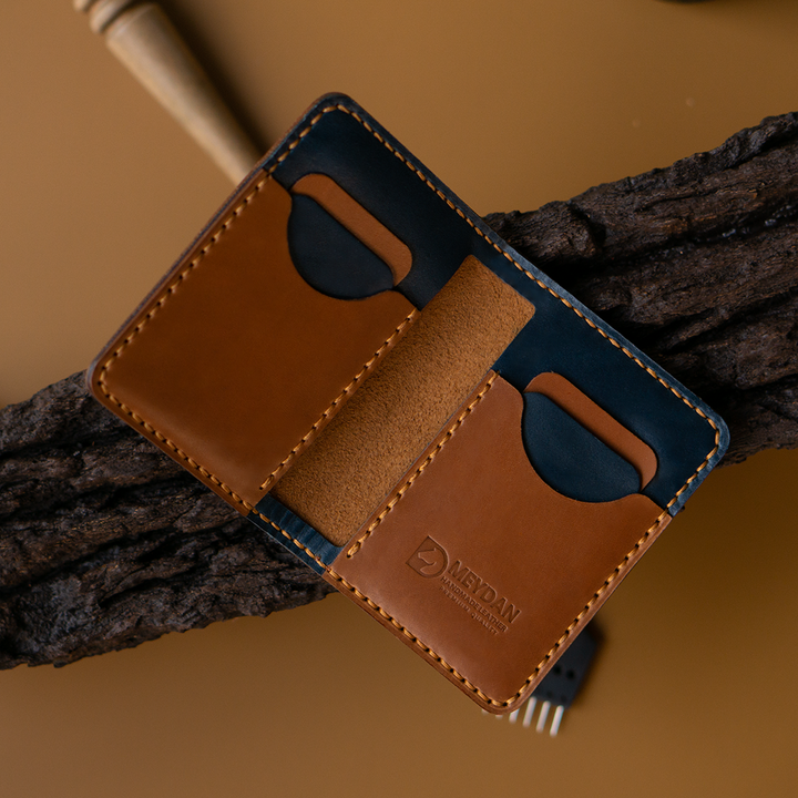 Handmade wallet with elegant and unique design with hand stitched craftman ship.