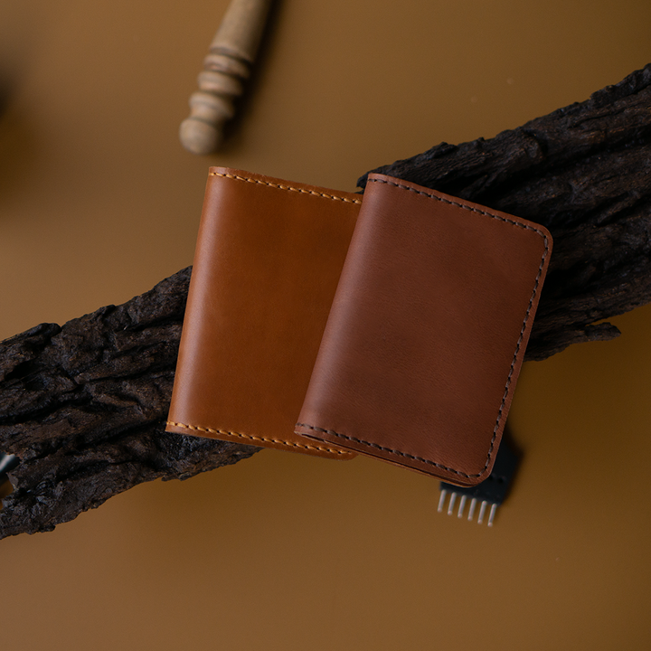 Handmade wallet with elegant and unique design with hand stitched craftman ship.